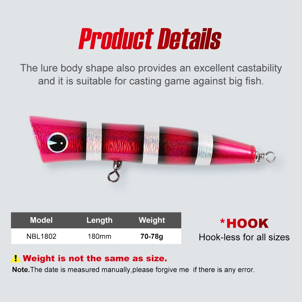 NOEBY OEM ODM GT Popper Tuna Wooden Popper Lure - view 8