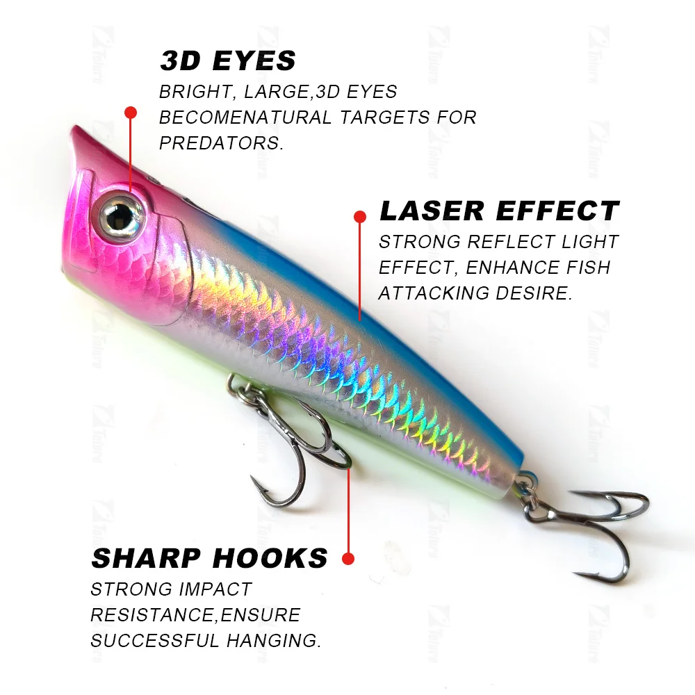 Fishing Popper Big Mouth Minnow Pencil ABS Popper Lure - view 11