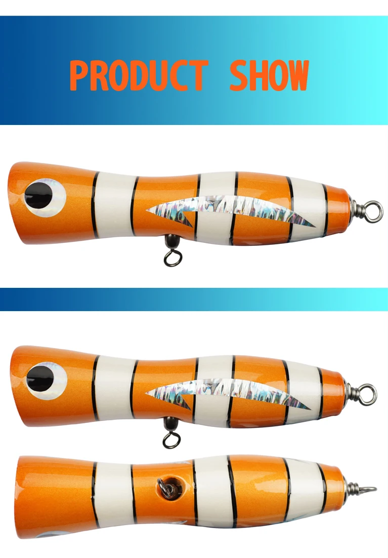 70g Hot Selling Popper Wooden Lure Wooden Popper Lure - view 8