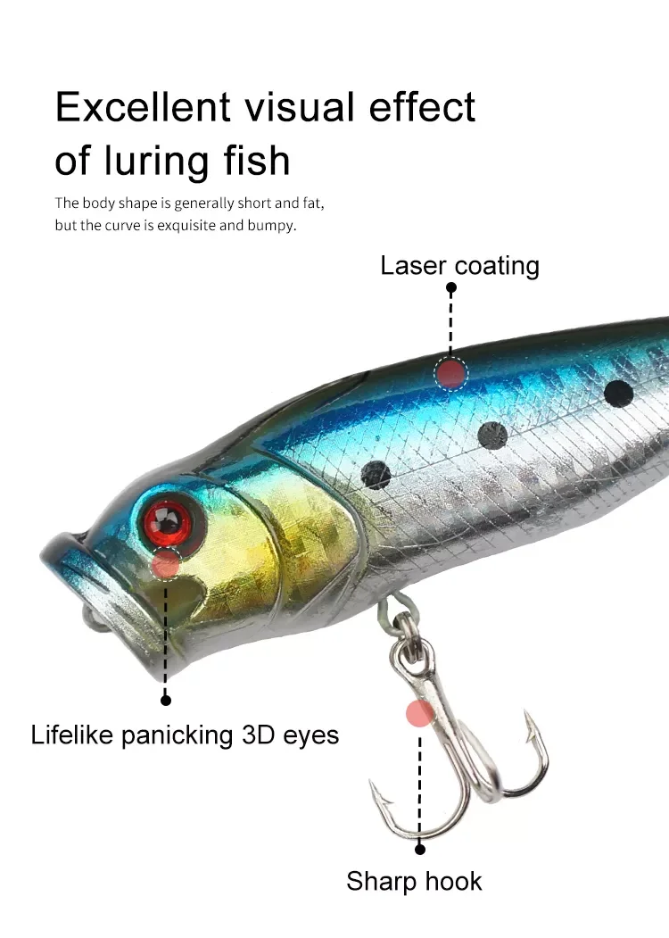 8 5g 7cm Topwater Fishing Floating ABS Plastic - view 11