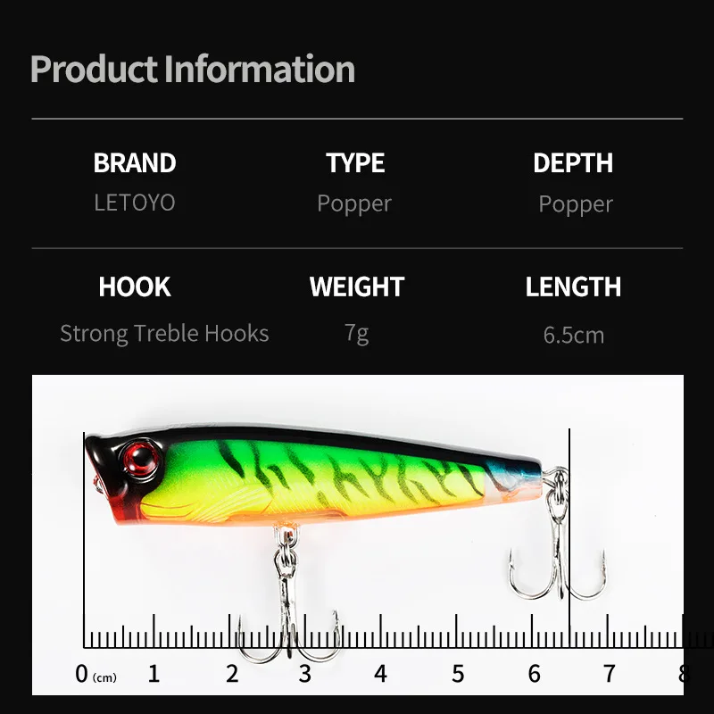 Top Water Popper Floating Fishing Lure Silicone Multi-Species Lure - view 2