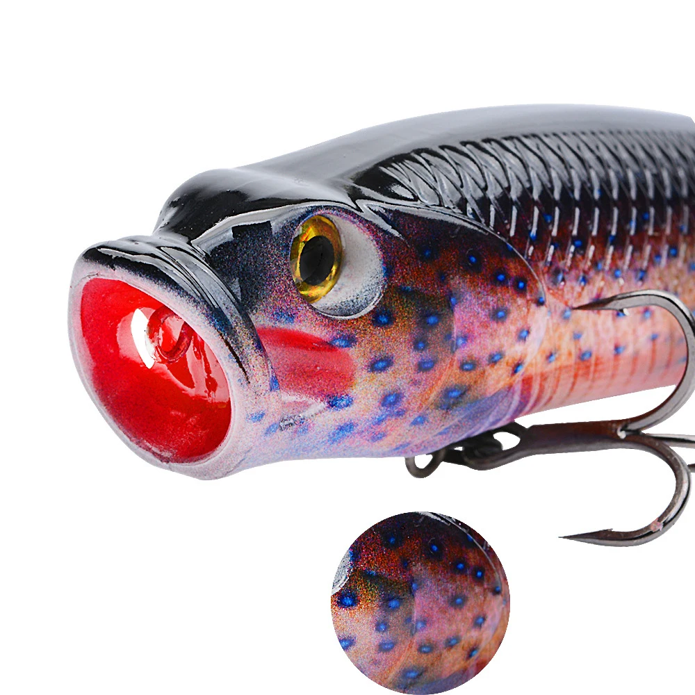 Cheery 80mm 14g Treble Hook Lifelike ABS Popper Lure - view 8
