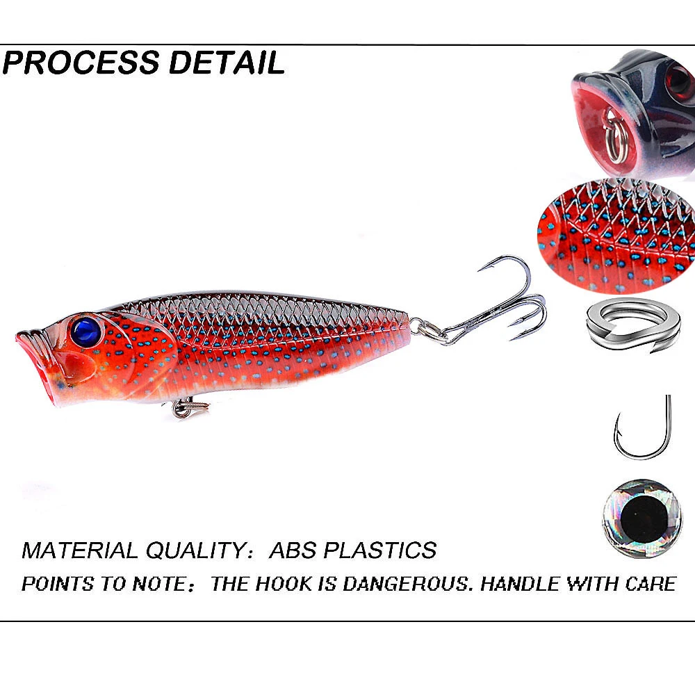 Cheery 80mm 14g Treble Hook Lifelike ABS Popper Lure - view 9