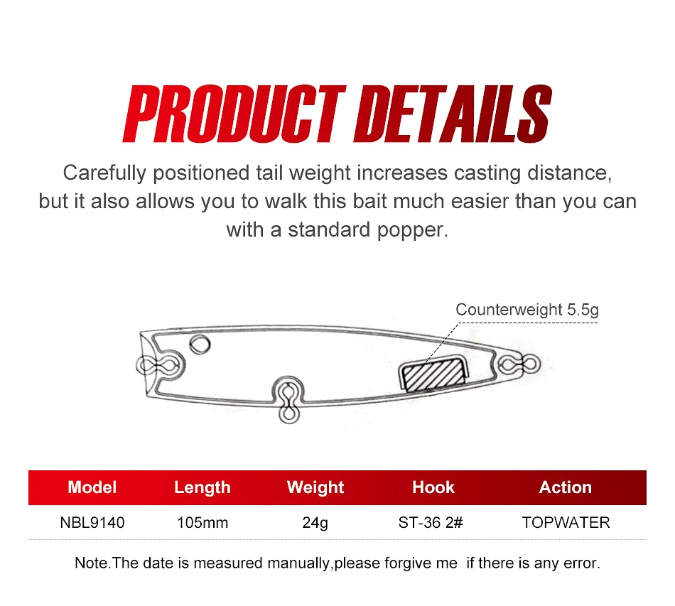 CHEERY High Quality Popper Lure Topwater ABS Popper Lure - view 7