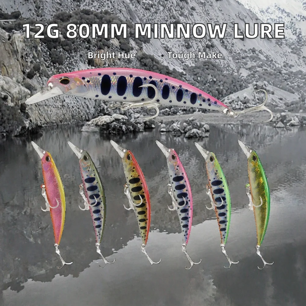 Wholesale 12g 80mm Sinking Minnow Fishing ABS Various - view 2