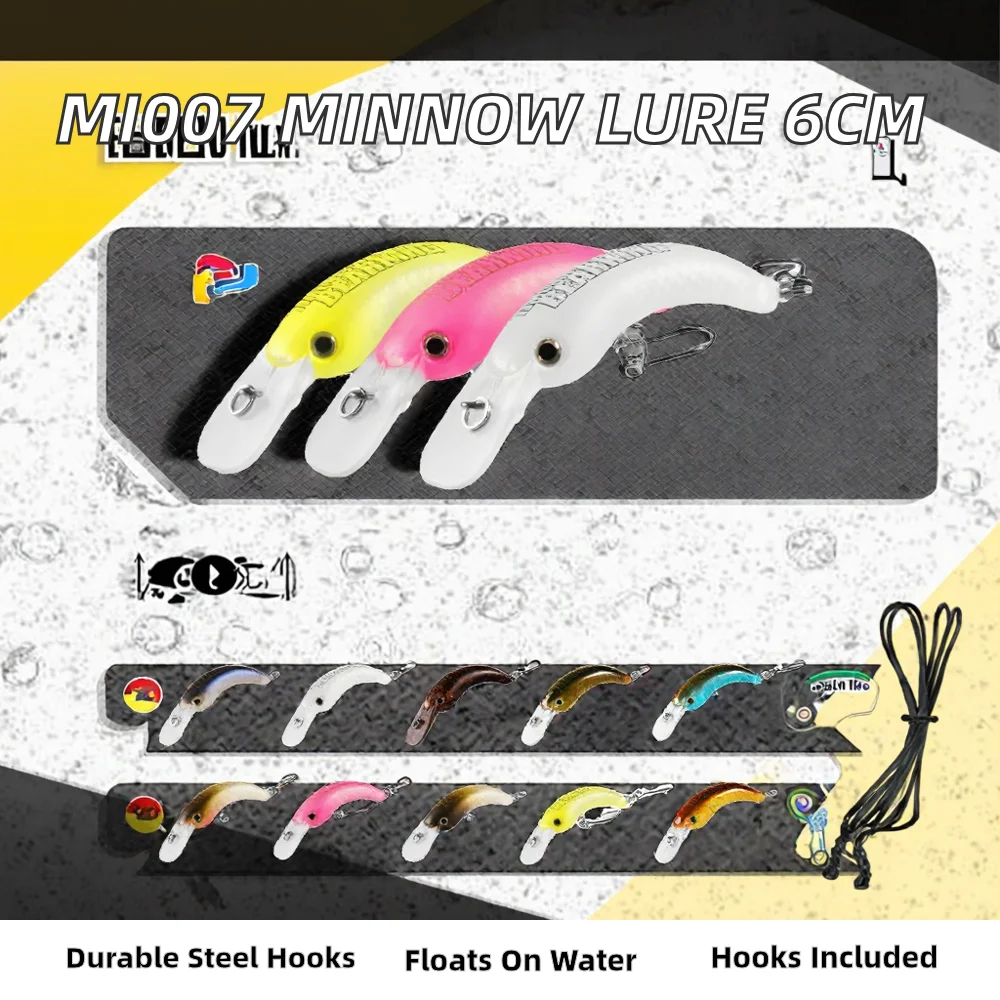 Wholesale MI007 6cm 9 8g Printed Various, Plastic Hard Lure - view 2