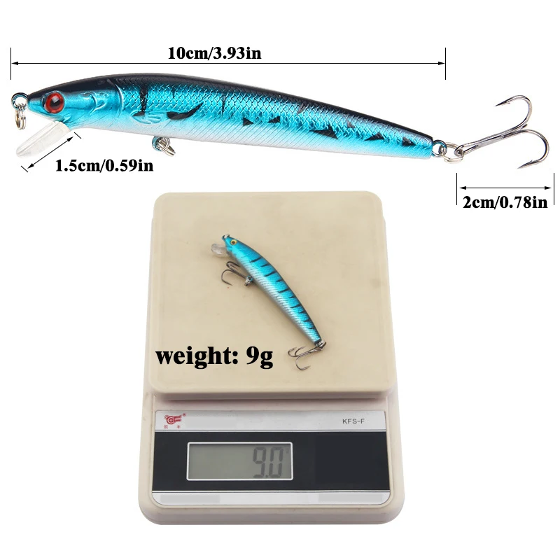 10cm 9g ABS Ringing Bead Hard ABS Minnow Lure - view 3
