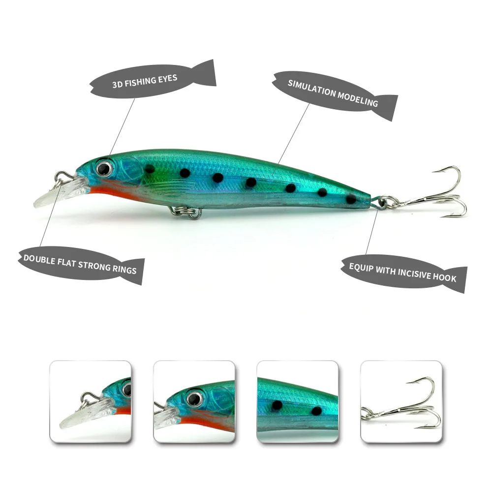 CHEERY 11cm 13 4g Bionic Minnow ABS, Plastic Minnow Lure - view 5