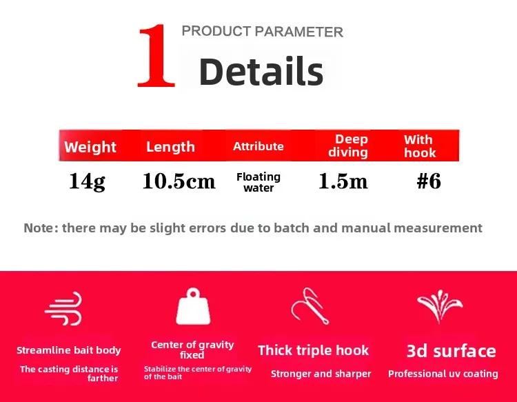 Cross Border Fishing Lures Hard ABS ABS Lure Accessories - view 9