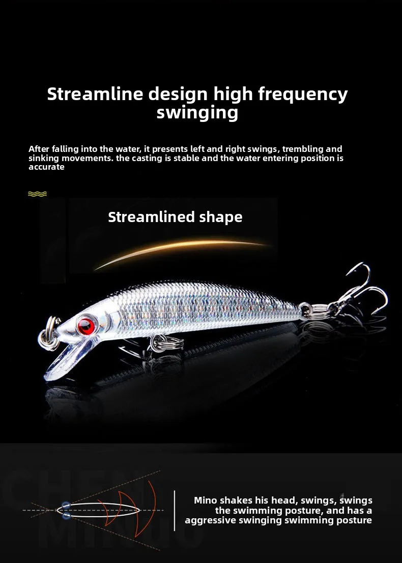 6cm 4g Slow Sinking Micro Plastic Plastic Lure Accessories - view 9