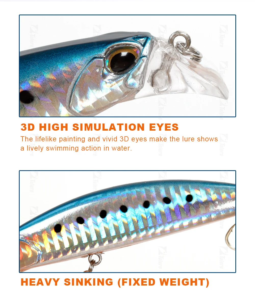 Sinking Lure Saltwater Fishing 95mm 30g Plastic Minnow Lure - view 9