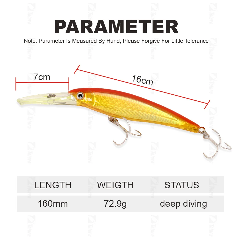 New Design Long Tongue 160mm 72 Plastic Minnow Lure - view 2