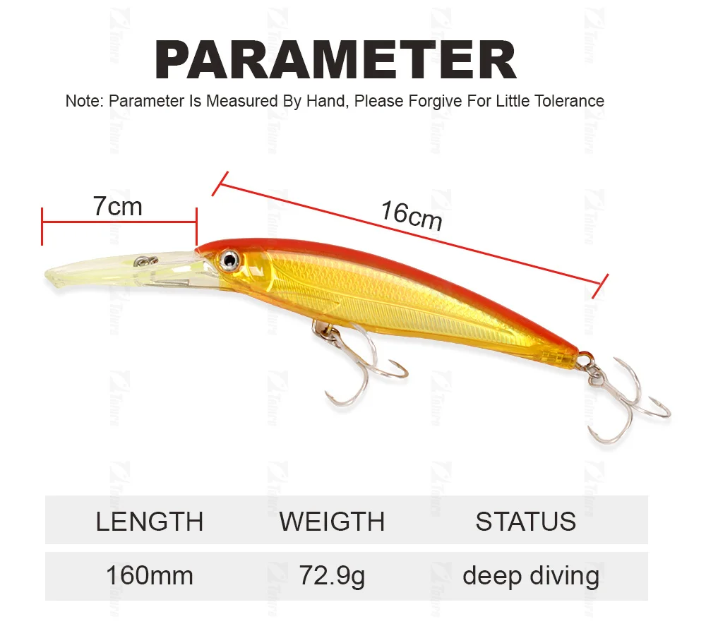 New Design Long Tongue 160mm 72 Plastic Minnow Lure - view 8