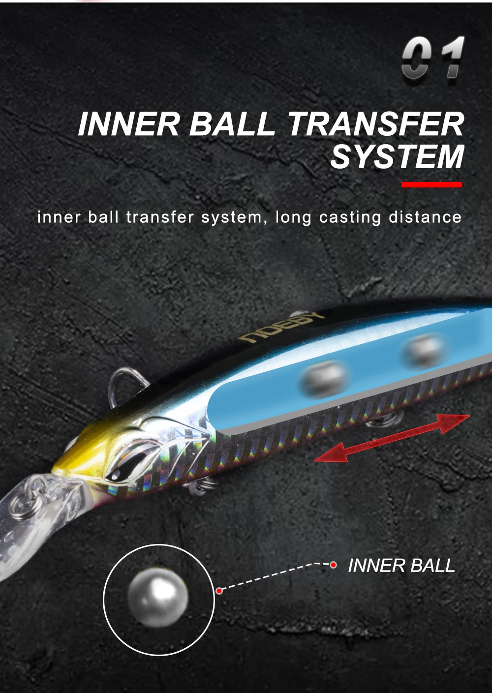 CHEERY Lures Minnow Fake Fish Salt ABS, Metal Minnow Lure - view 7