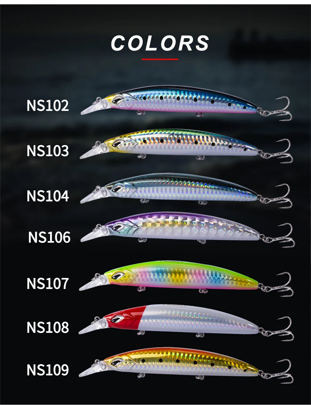 CHEERY Lures Minnow Fake Fish Salt ABS, Metal Minnow Lure - view 12