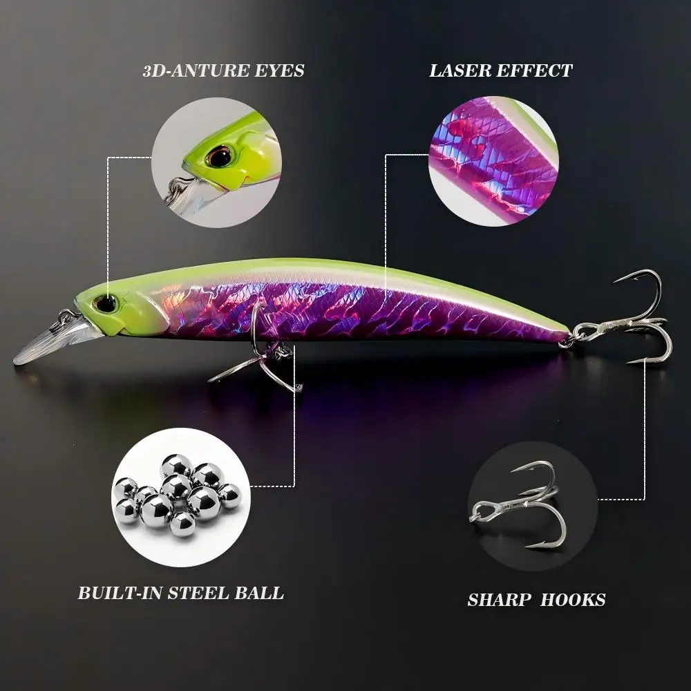 Cheery Sinking Minnow Hard Fishing Lure ABS Minnow Lure - view 5