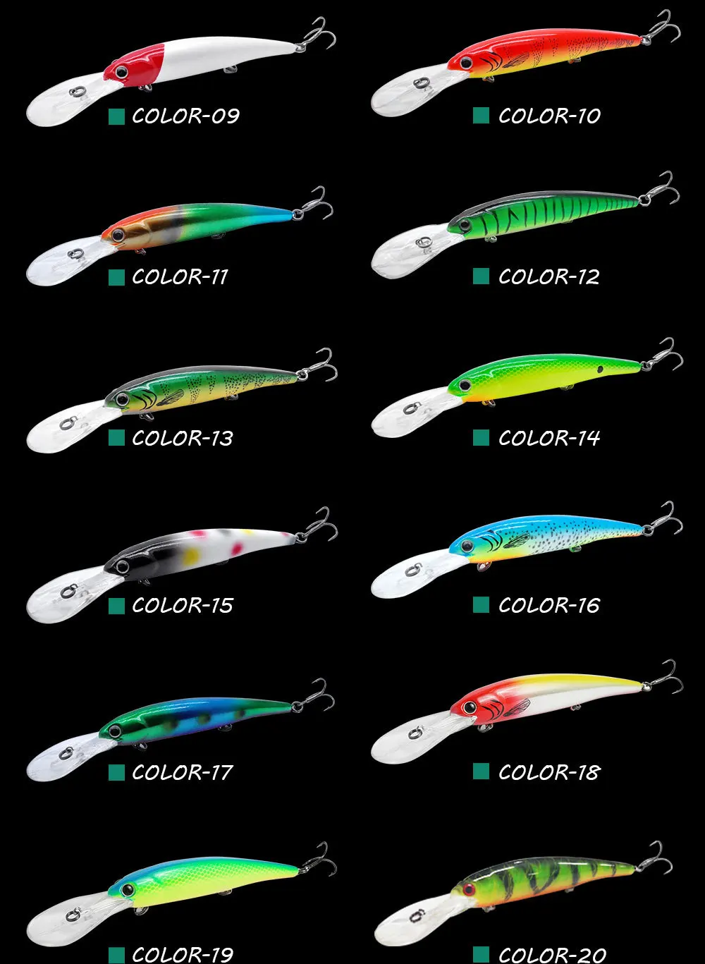 Cheery 20 Color Deep Cornea Trolling ABS, Plastic Hard Lure - view 12
