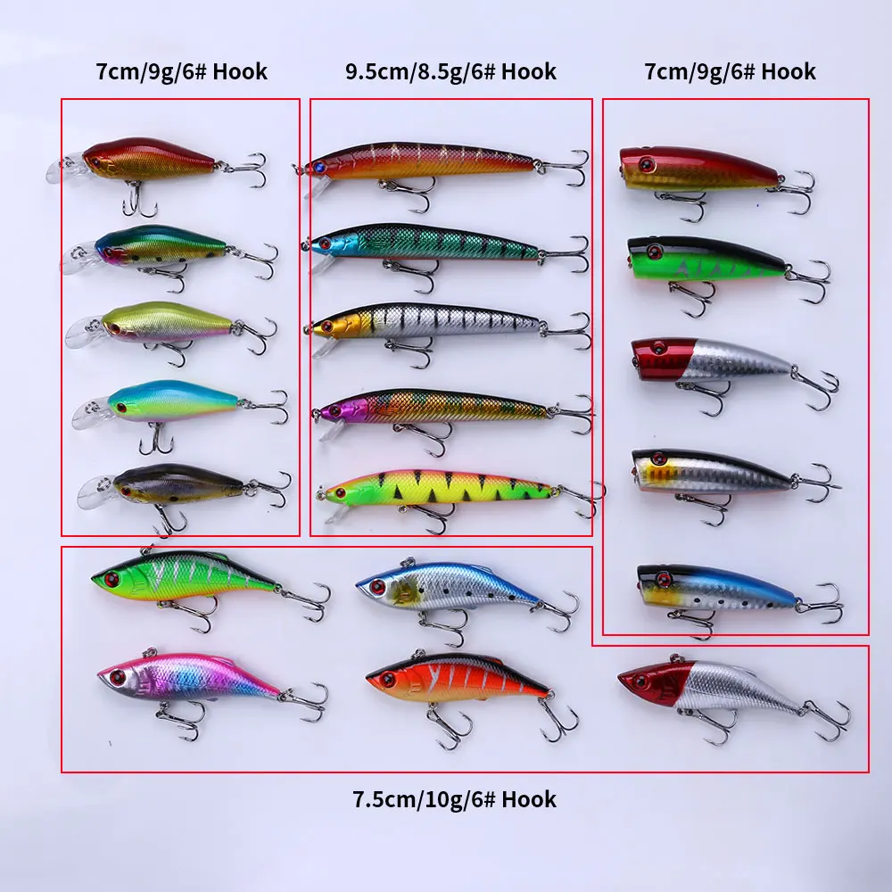 20pcs bag Wholesale Hard Plastic Crankbait ABS, Plastic Lure Kit, Jerkbait - view 3