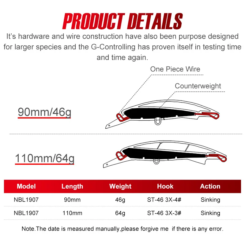 CHEERY Fast Sinking Minnow Sinking Minnow ABS Plastic Lure - view 7