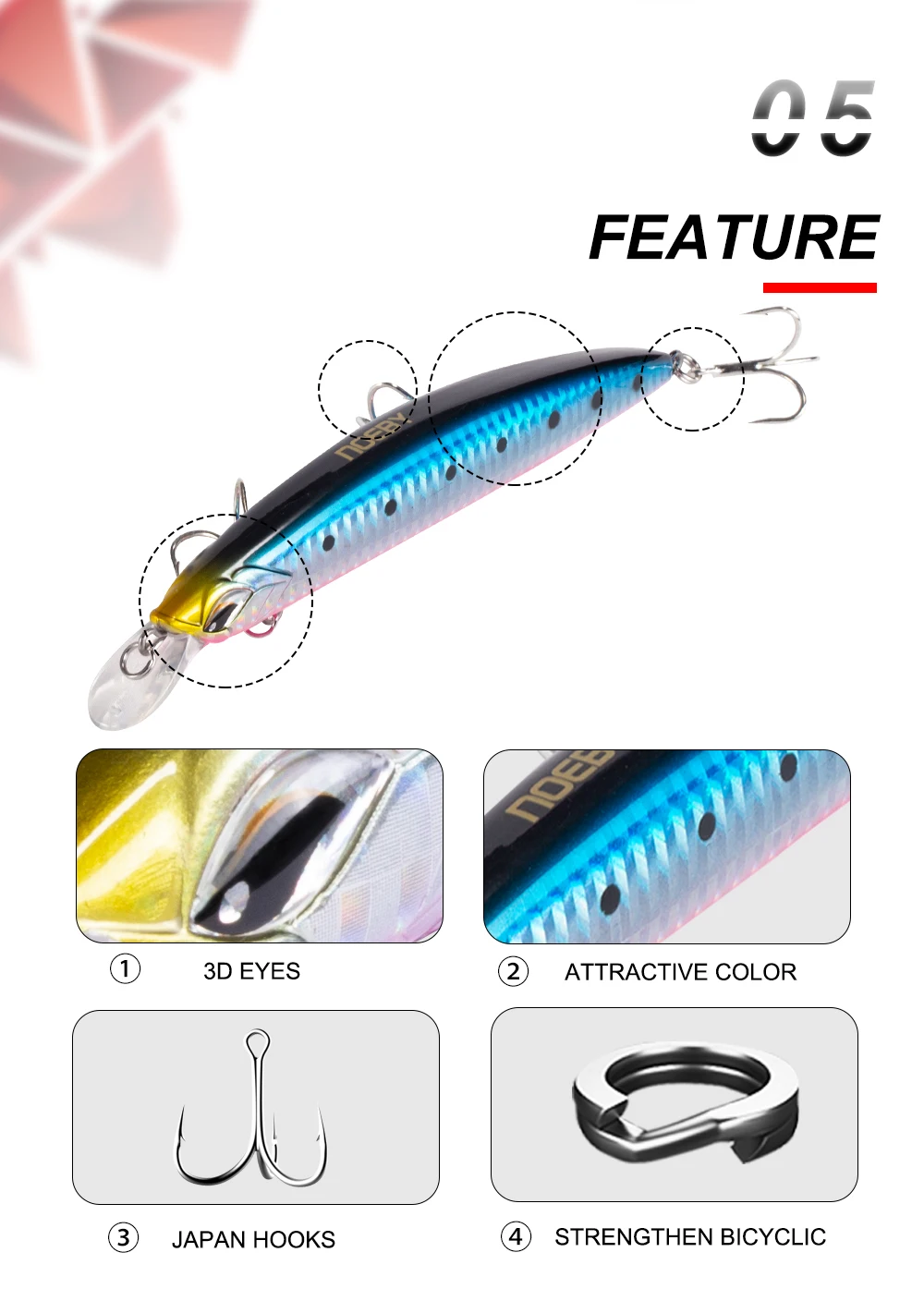 CHEERY New Arrival High Quality Weihai Stainless Steel, ABS Jerkbait - view 13