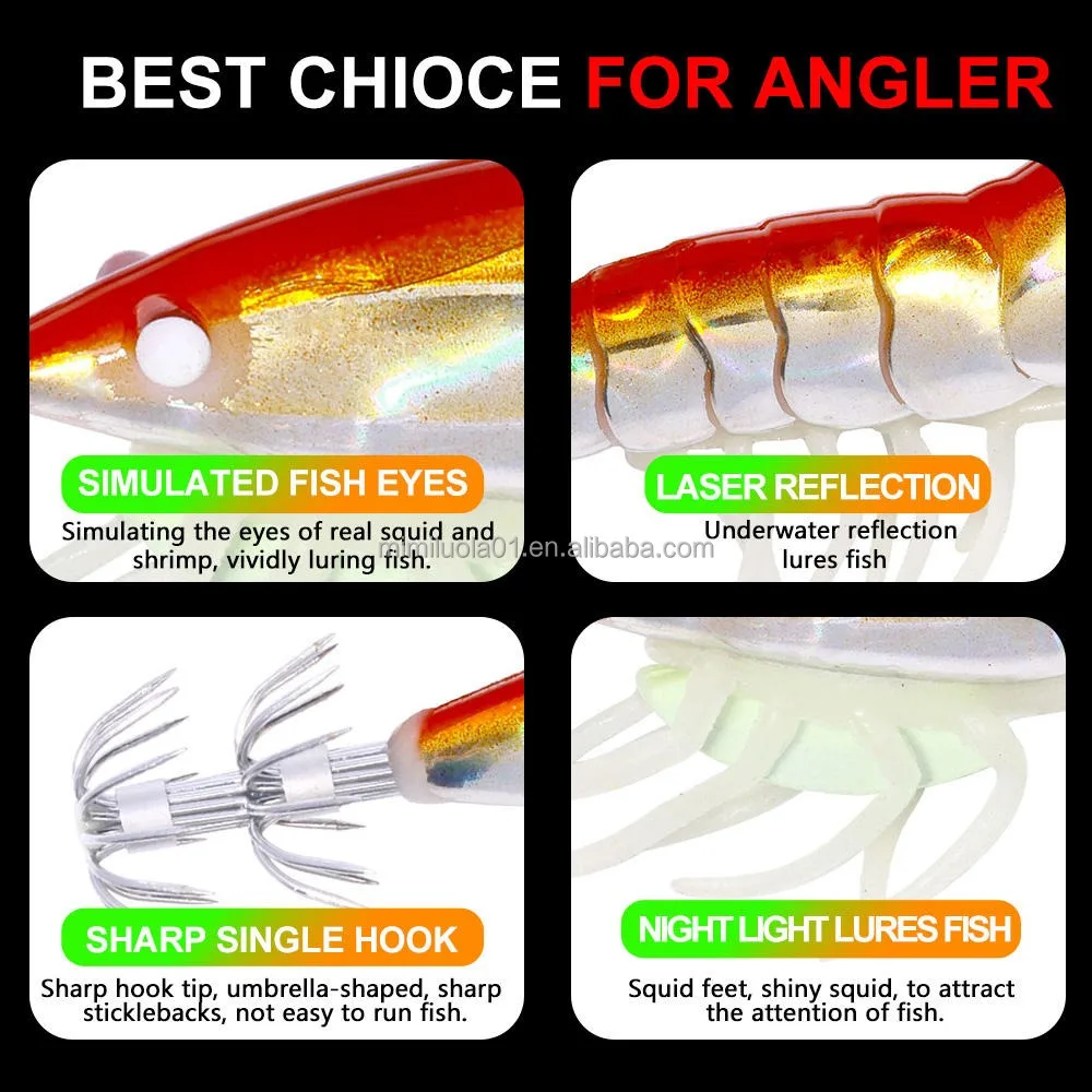 Cheery Wholesale SJ026 Luminous Shrimp Shaped ABS, Various, Plastic, ABSHardPlastic Various - view 10