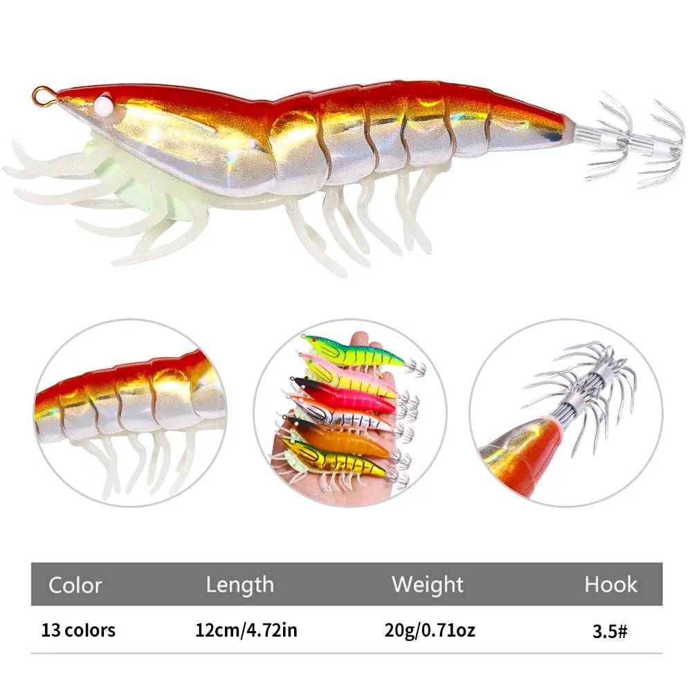 Cheery 12cm 22 4G Luminous Shrimp Metal, Plastic Squid Lure - view 2