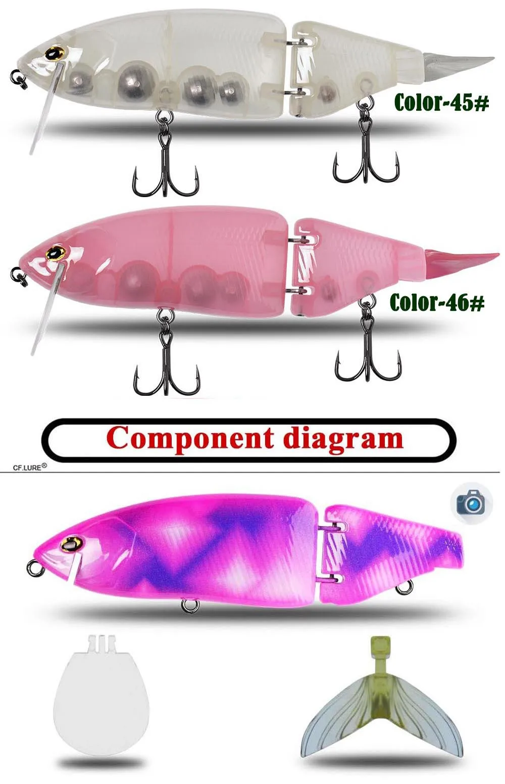 Artificial Hard Bait Plastic Lure Floating Plastic None - view 8