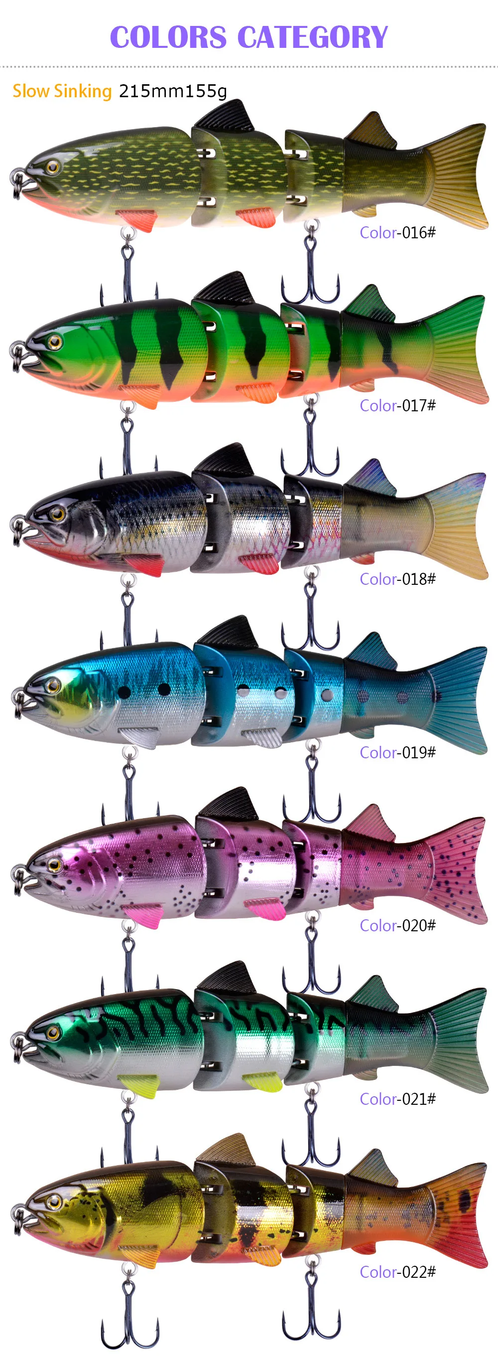 Lure Multi segment Swimbait Submersible Soft Stainless Steel None - view 9