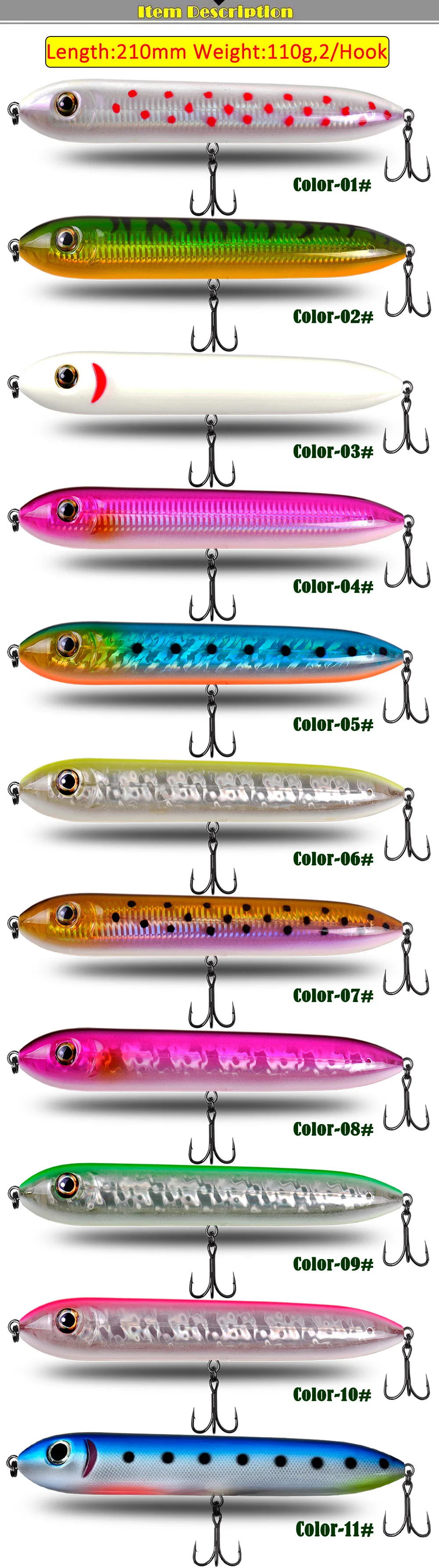 Artificial Hard Bait Lure Surface Type Stainless Steel None - view 7