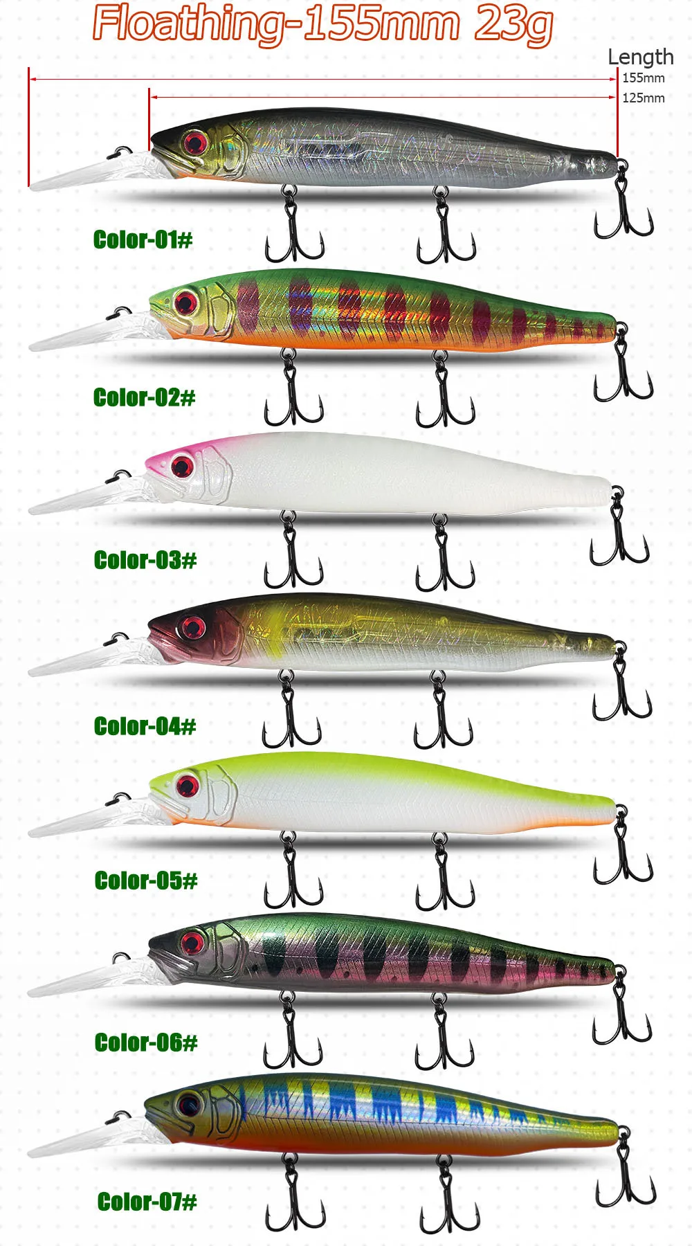 CHEERY Long Cast Floating Minnow 155mm Plastic None - view 8