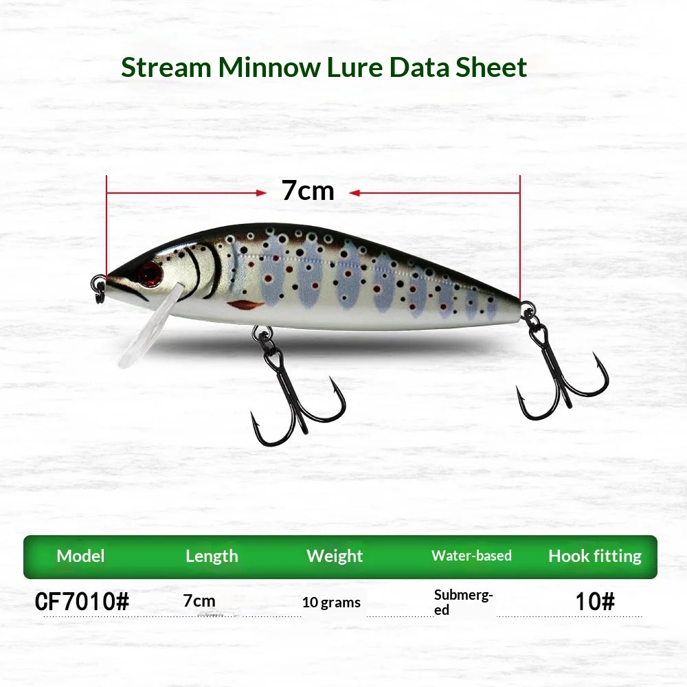 Lure Jigging Sinking Minnow 7cm 10g Plastic None - view 9