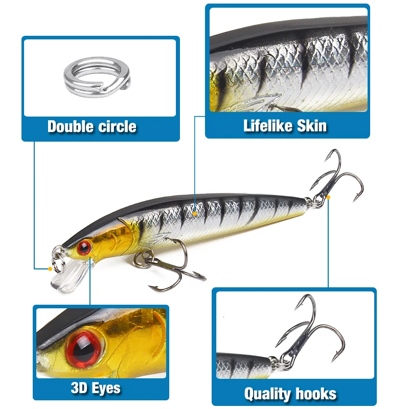 10cm 9g Hard Fishing Lure Baits ABS Multi-Species Lure - view 9
