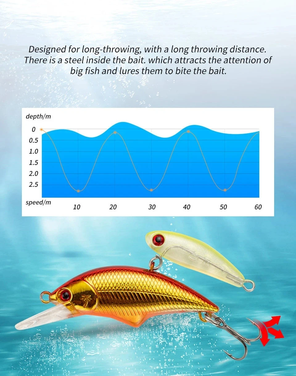 Cheery Sinking Fishing Lure 51 3mm ABS Plastic Minnow Lure - view 16