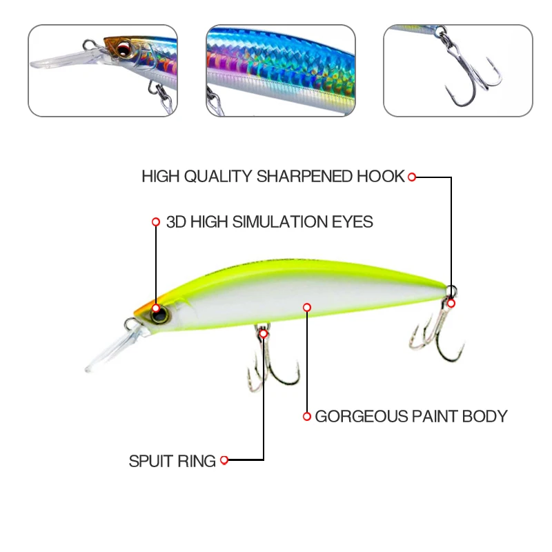 Sinking Lure for Saltwater Fishing 90mm ABS Plastic Hard Lure - view 12