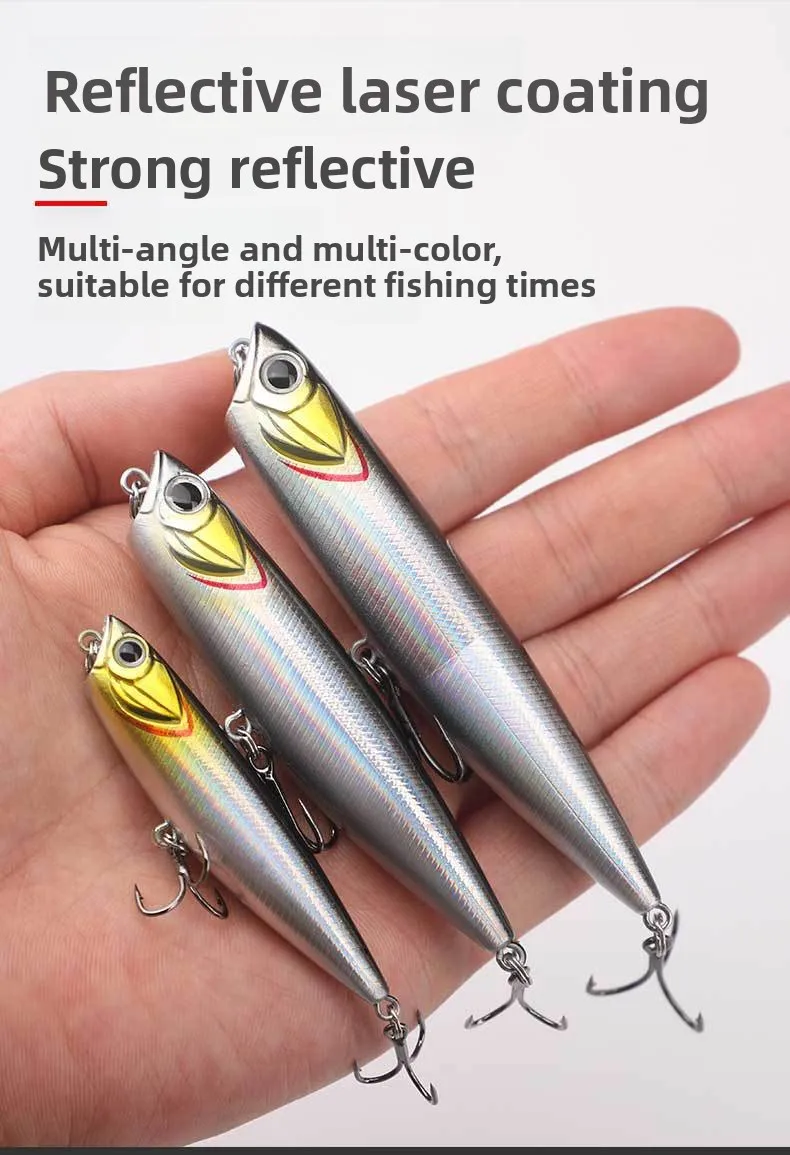 Long Cast Floating Pencil Minnow Lua ABS Lure Accessories - view 13