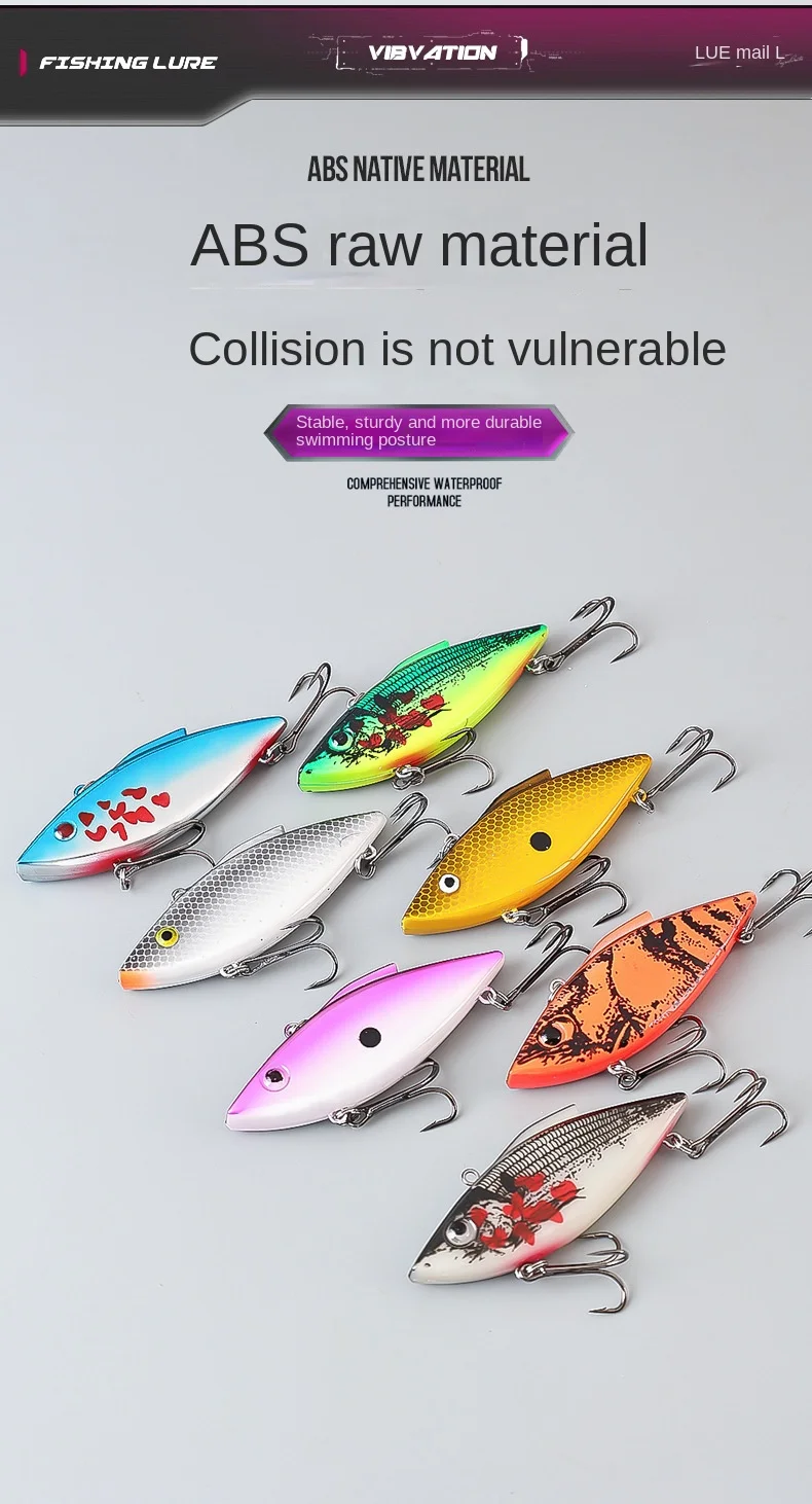 Cheery 65mm 75mm Bionic Vibs Double Various, ABS Hard Lure, Lipless Crankbait - view 13