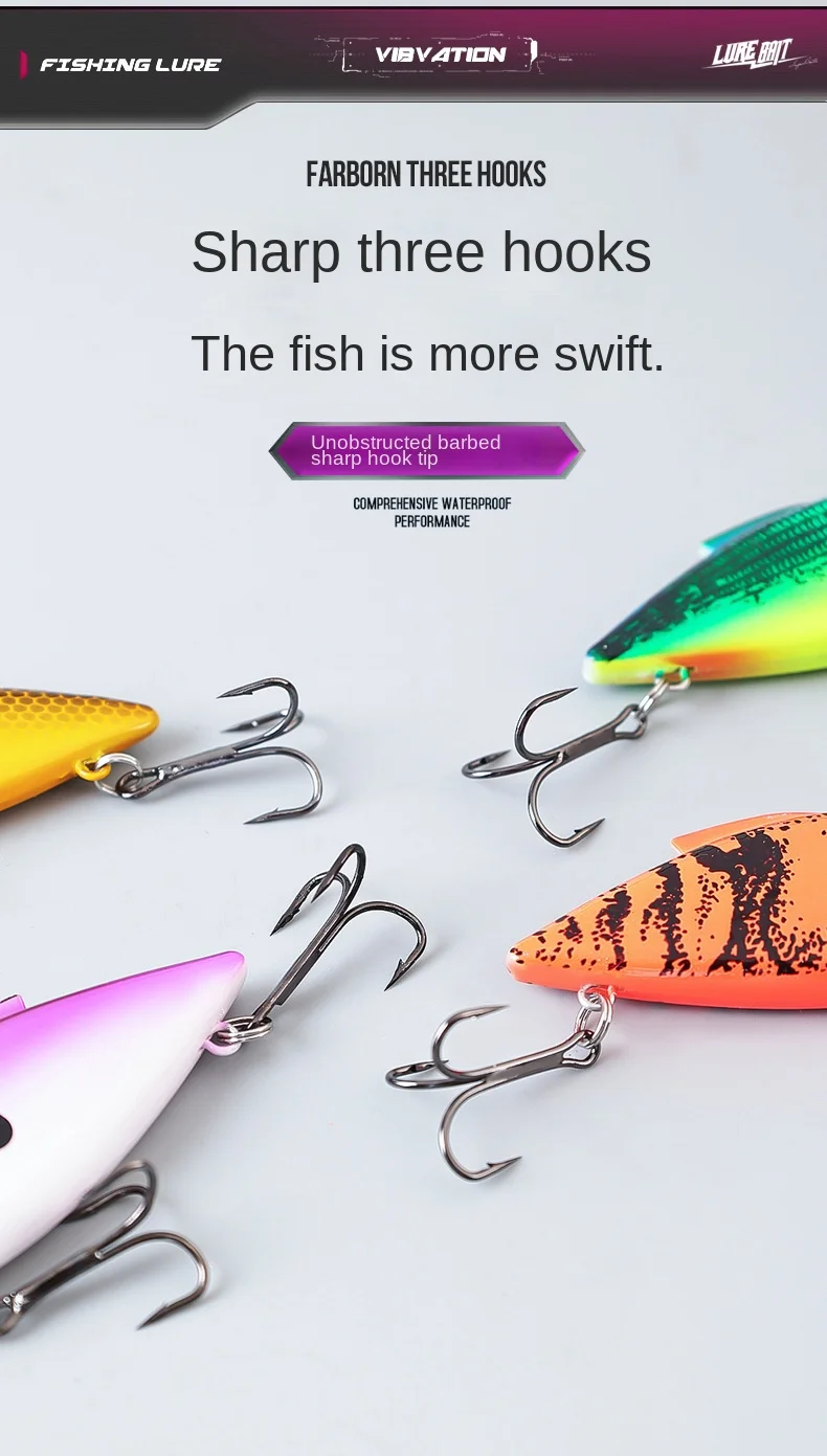 Cheery 65mm 75mm Bionic Vibs Double Various, ABS Hard Lure, Lipless Crankbait - view 14