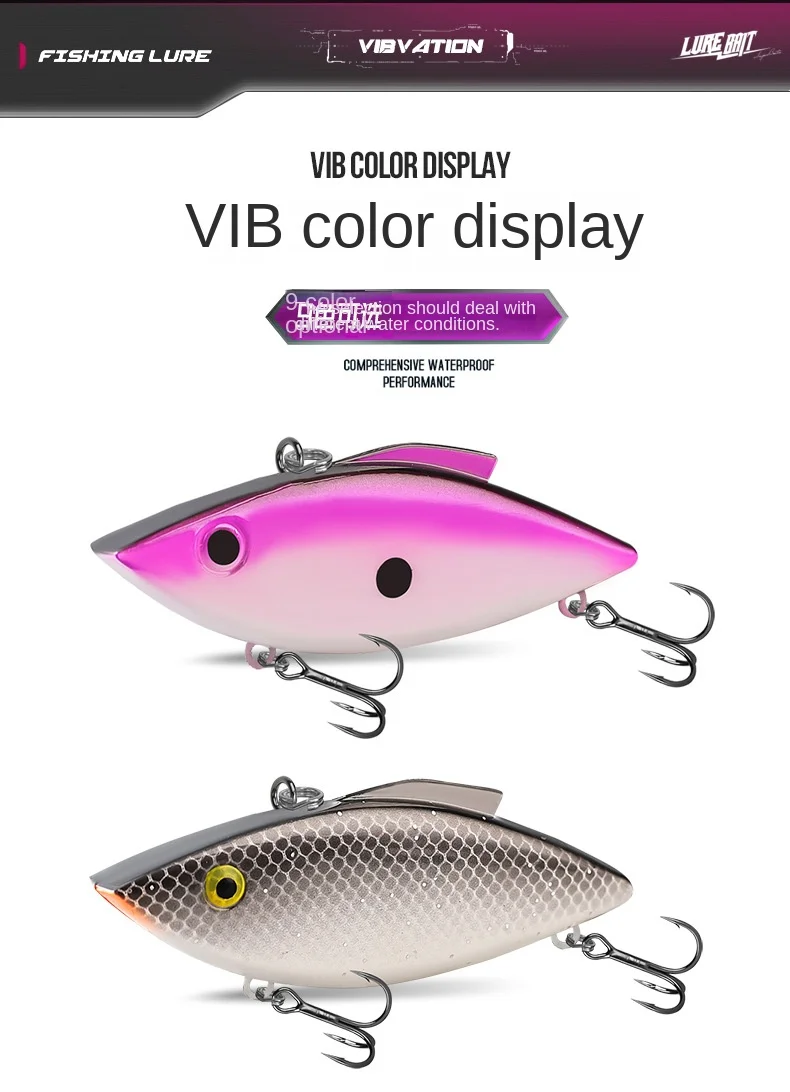 Cheery 65mm 75mm Bionic Vibs Double Various, ABS Hard Lure, Lipless Crankbait - view 17
