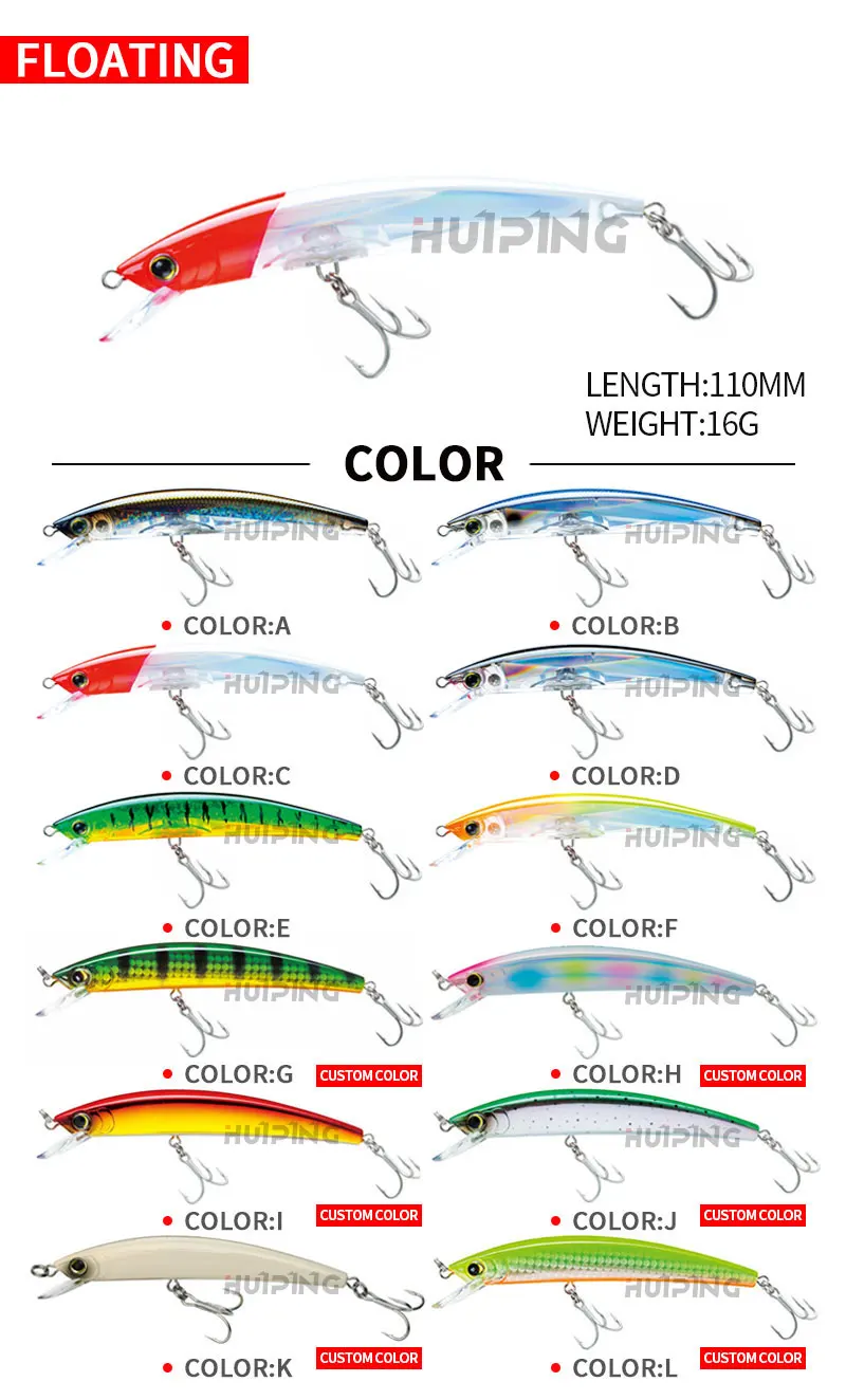 CHEERY 3D Crystal Minnow 11cm 16g ABSPlastic Various - view 8