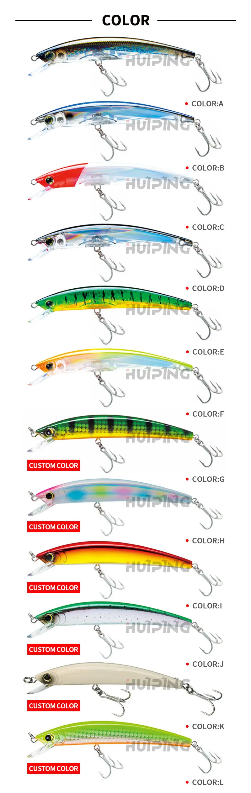 CHEERY 3D Crystal Minnow 11cm 16g ABSPlastic Various - view 11