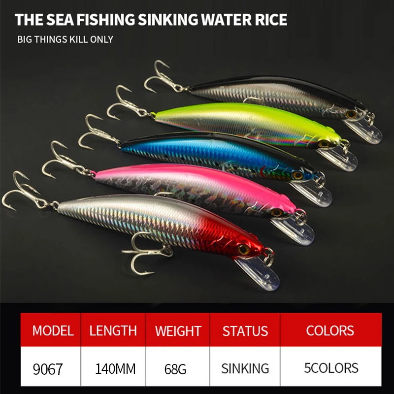 Seabass Lure 68g 140mm Sinking Heavy ABS Minnow Lure - view 7