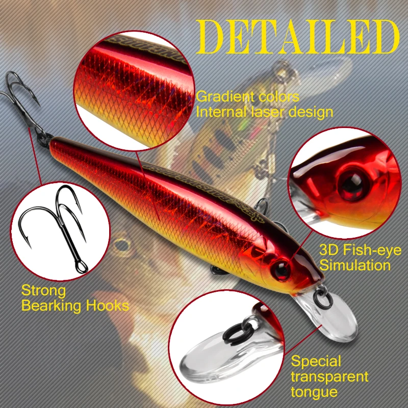 Cheery for Bearking Tungsten Balls Casting ABS, ABSPlastic Minnow Lure - view 2