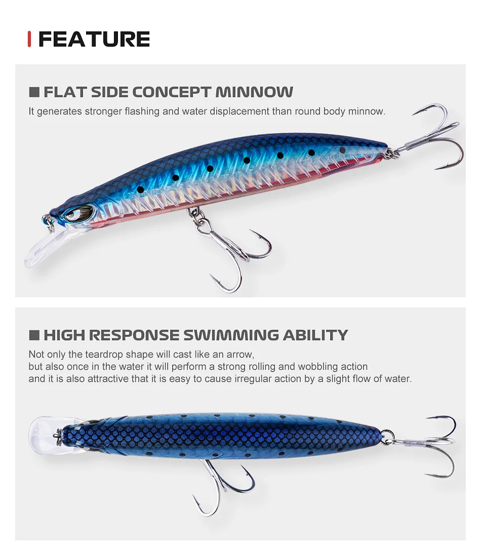 Magnums Saltwater Fishing Lures Minnow Fish ABS Plastic Swimbait - view 9