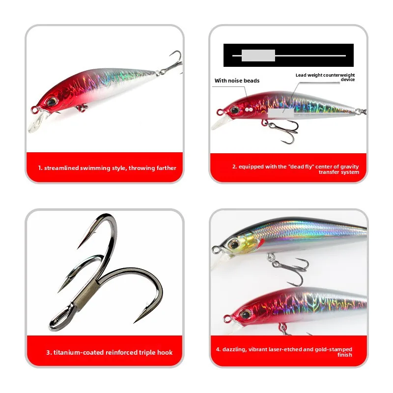 Stainless Steel Hovering Mino Fake Bait Stainless Steel None - view 4