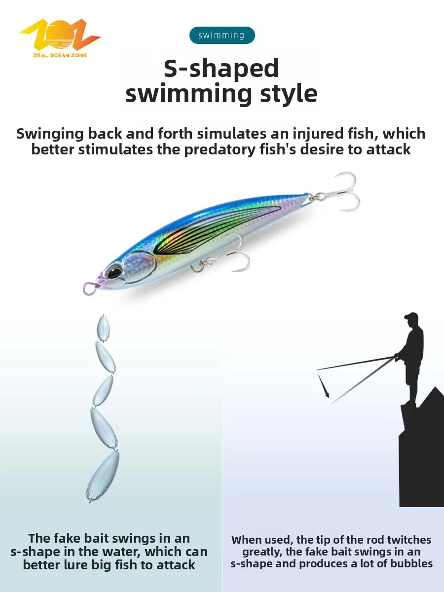 Stainless Steel Floating Pencil Lure 140160mm Stainless Steel Various - view 4