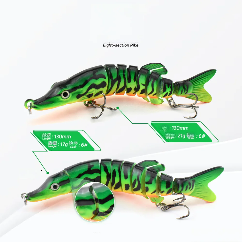 CHEERY Eight Section Pike Barracuda 130mm ABS Hard Lure - view 5