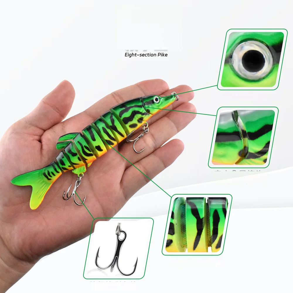 CHEERY Eight Section Pike Barracuda 130mm ABS Hard Lure - view 6