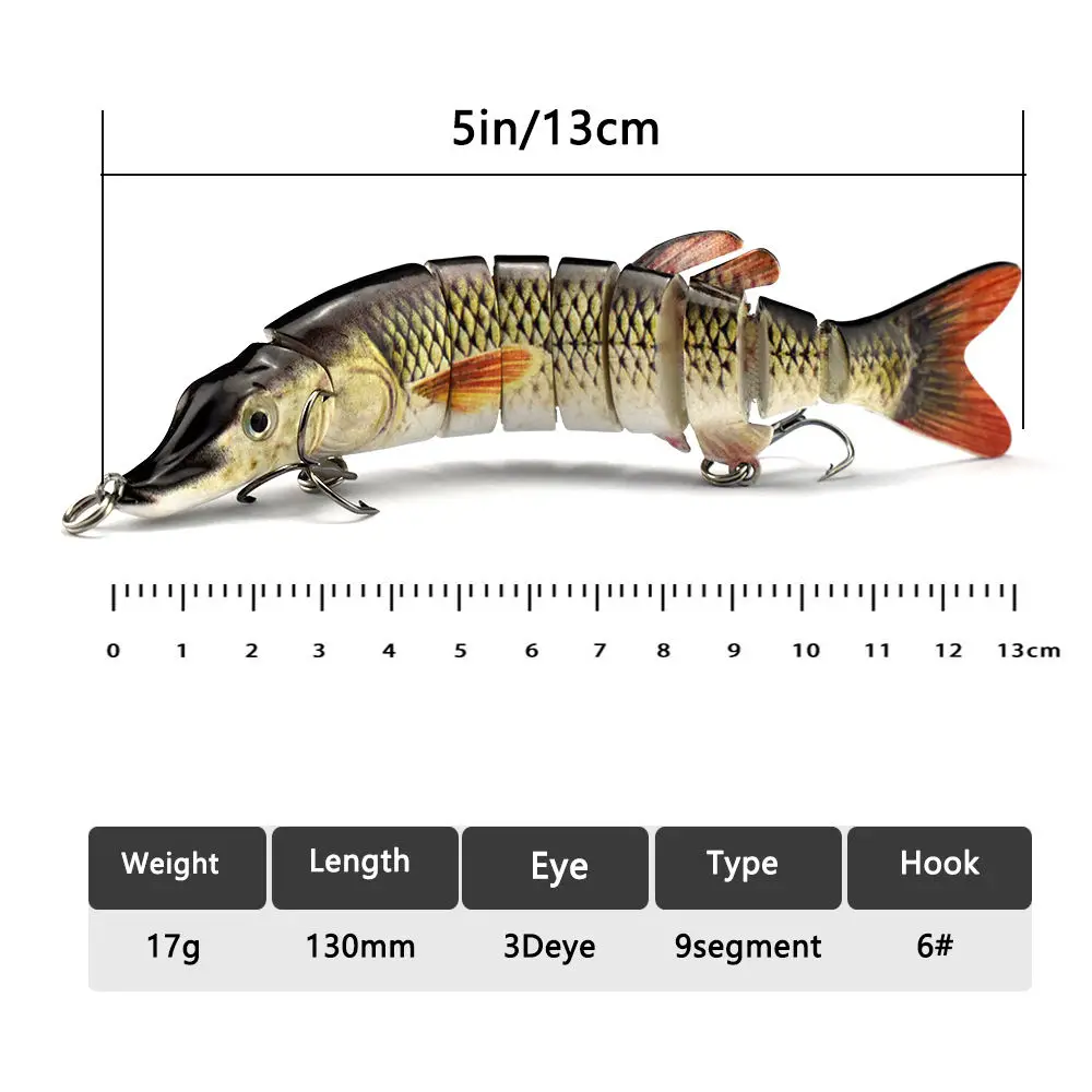 CHEERY Eight Section Pike Barracuda 130mm ABS Hard Lure - view 8