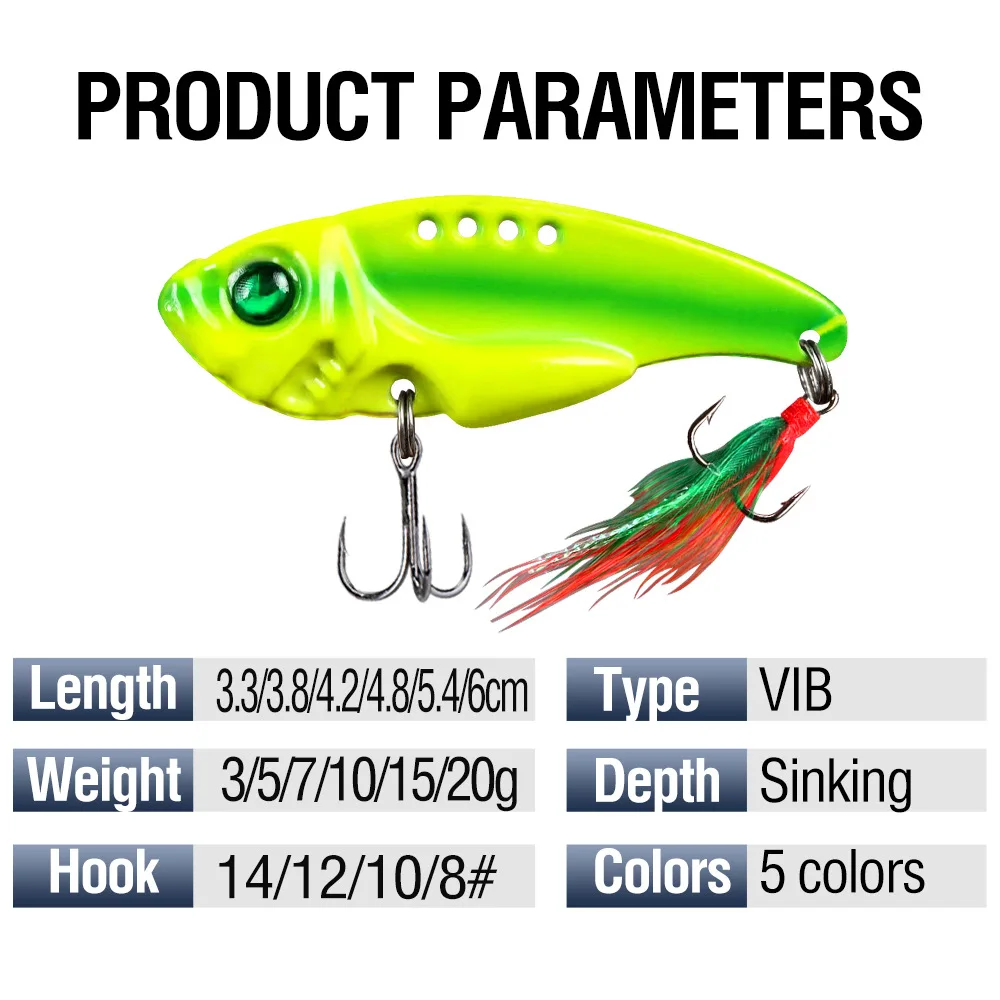 CHEERY 55mm 11gram Sink Vib Fishing Metal Lipless Crankbait - view 11