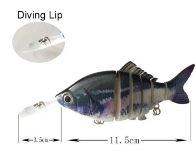 Multi jointed Deep Diving Minnow with ABS, PVC Swimbait - view 2